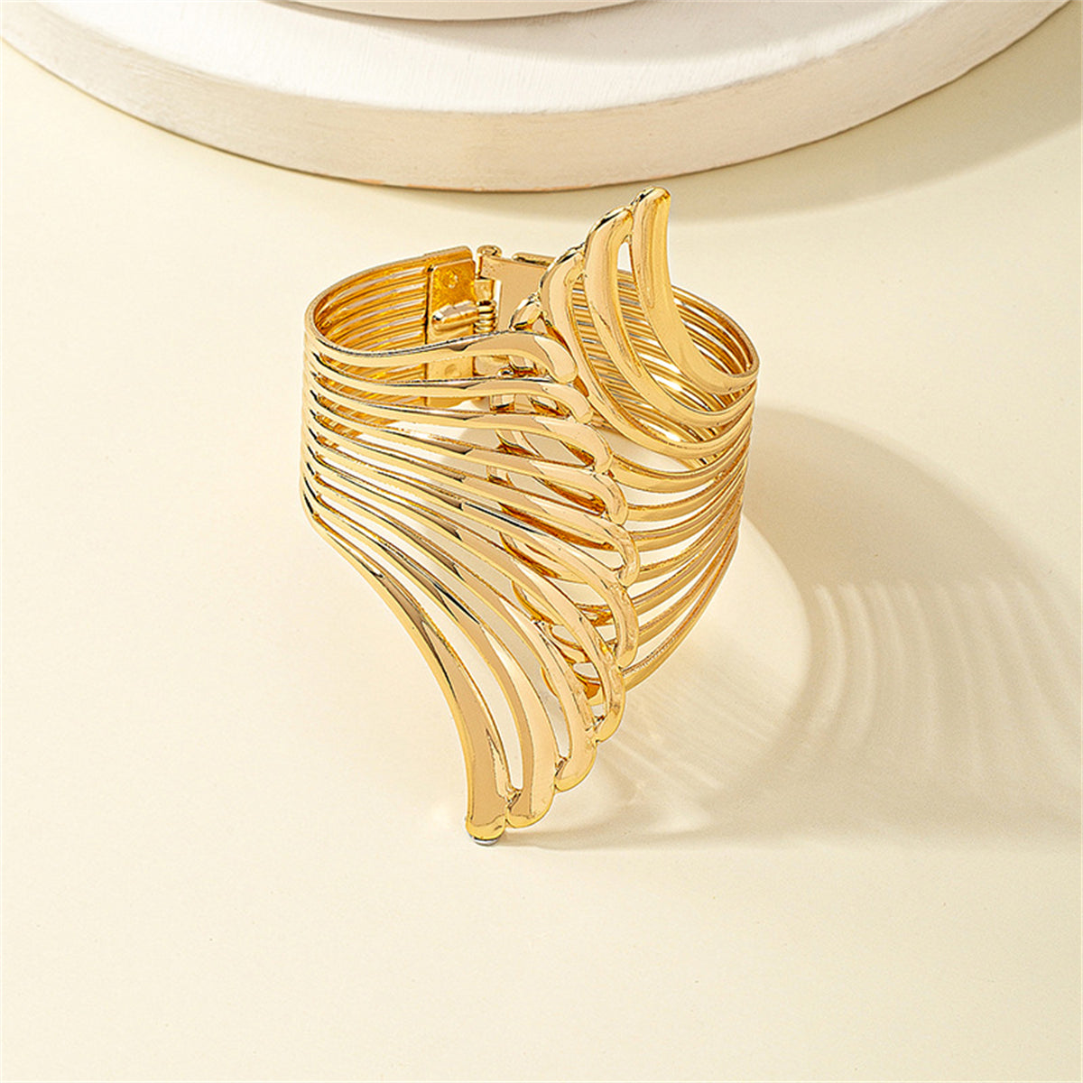 18K Gold-Plated Wing Bypass Hinge Bangle