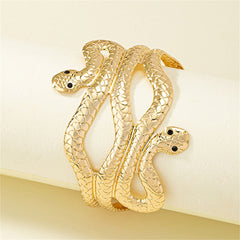 Cubic Zirconia & 18K Gold-Plated Snake Cuff