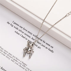 Silver-Plated Bear Pendant Necklace