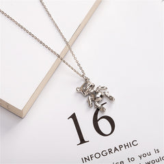 Silver-Plated Bear Pendant Necklace