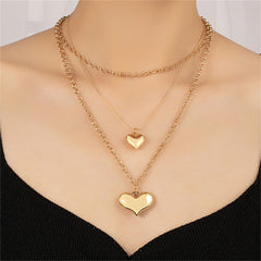 18K Gold-Plated Heart Layered Pendant Necklace