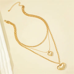 18K Gold-Plated Heart Layered Pendant Necklace