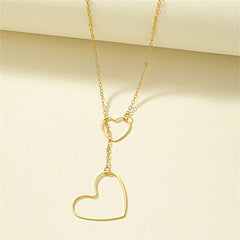 18K Gold-Plated Open Heart Lariat Necklace