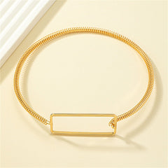 18K Gold-Plated Openwork Rectangle Choker Necklace