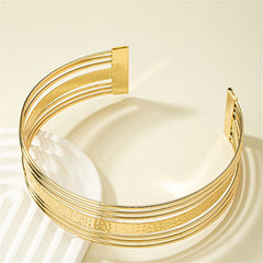 18K Gold-Plated Hammered Layered Choker