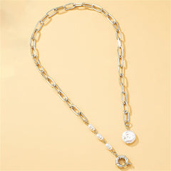 Pearl & Silver-Plated Pendant Necklace