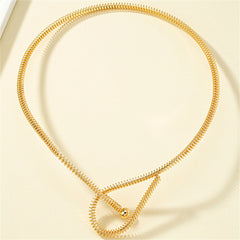 18K Gold-Plated Textured Knot Choker Necklace