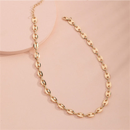 18K Gold-Plated Mariner Chain Necklace, gold pendant necklace for women, botanical inspired, lifestyle look