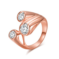 Cubic Zirconia & Rose Goldtone Geometric Ring