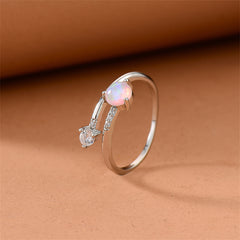 Opal & Cubic Zirconia Bypass Ring