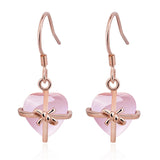 Rose Quartz & 18k Rose Gold-Plated Bezel Drop Earrings