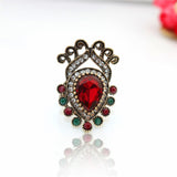 Red Crystal & cubic zirconia Crown Ring - streetregion