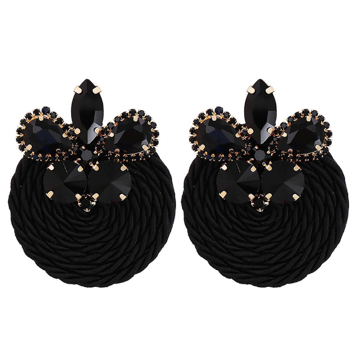 Black Crystal and Cubic Zirconia Butterfly Drop Earrings, drop earrings for women, botanical inspired, side view