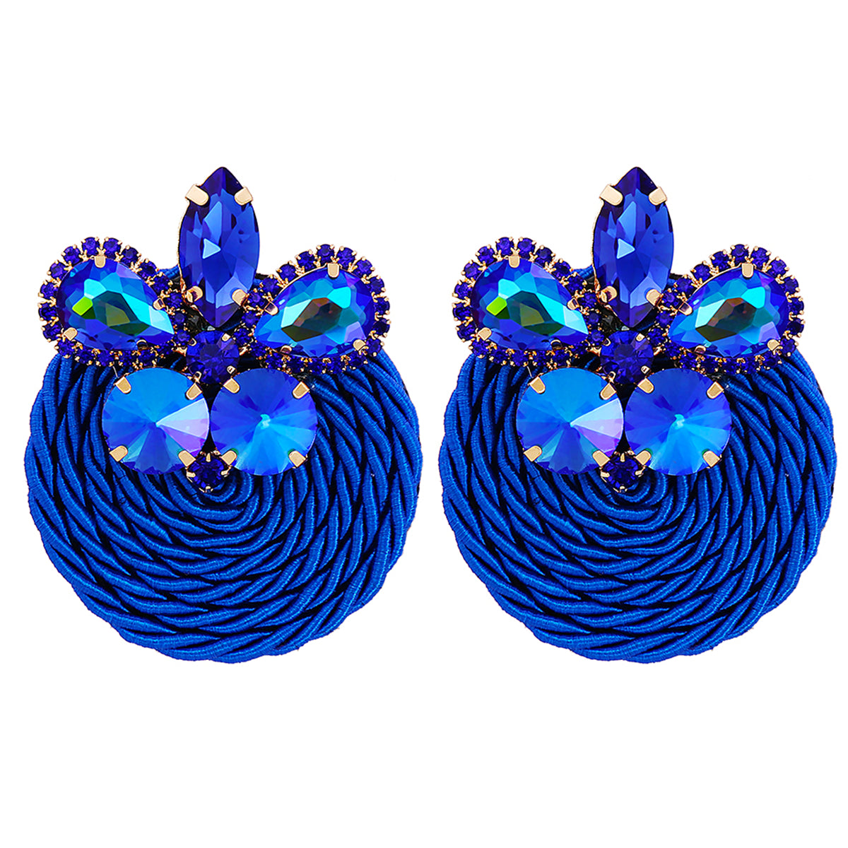 Blue Crystal and Cubic Zirconia Butterfly Drop Earrings, drop earrings for women, elegant gift for her, side view