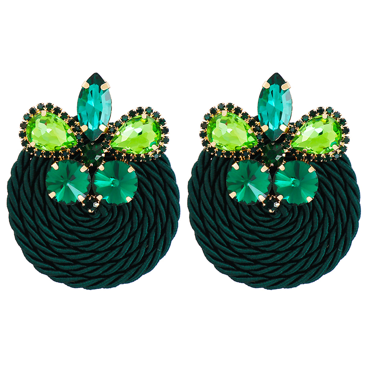 Green Crystal and Cubic Zirconia Butterfly Drop Earrings, drop earrings for women, dainty minimalist design, side view