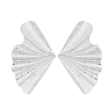 Silver-Plated Fan Stud Earrings