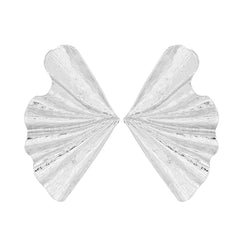 Silver-Plated Fan Stud Earrings