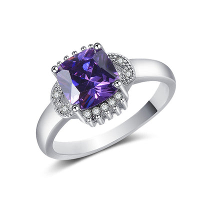 Crystal and Cubic Zirconia Botanical Ring, statement rings for women, vintage-inspired design, side view
