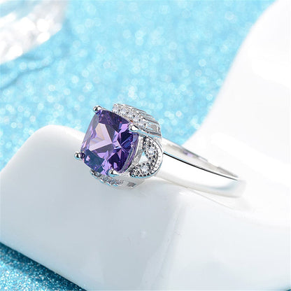 Crystal and Cubic Zirconia Botanical Ring, statement rings for women, vintage-inspired design, front view