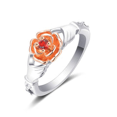 Cubic Zirconia & Two-Tone Claddagh Ring