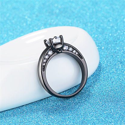 Crystal and Cubic Zirconia Skull Ring, statement rings for women, botanical inspired, styled look