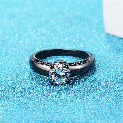 Crystal and Cubic Zirconia Skull Ring, statement rings for women, botanical inspired, lifestyle look