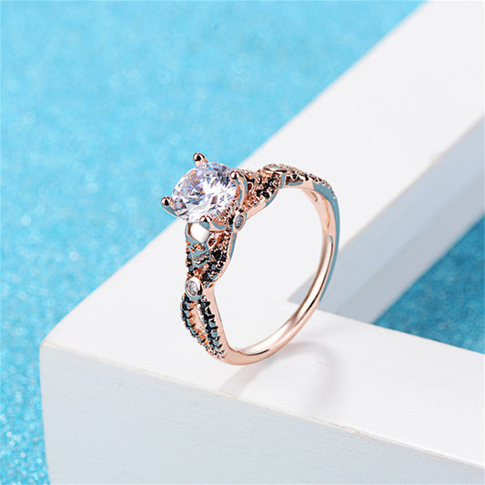 Clear Crystal and Cubic Zirconia Skull Cocktail Ring, statement rings for women, everyday style, front view