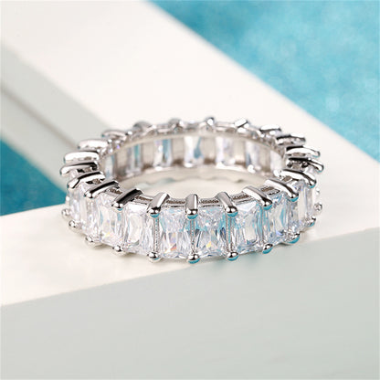 Radiant Crystal and Silver-Plated Band, silver statement rings for women, everyday style, lifestyle look