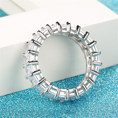 Radiant Crystal and Silver-Plated Band, silver statement rings for women, everyday style, styled look