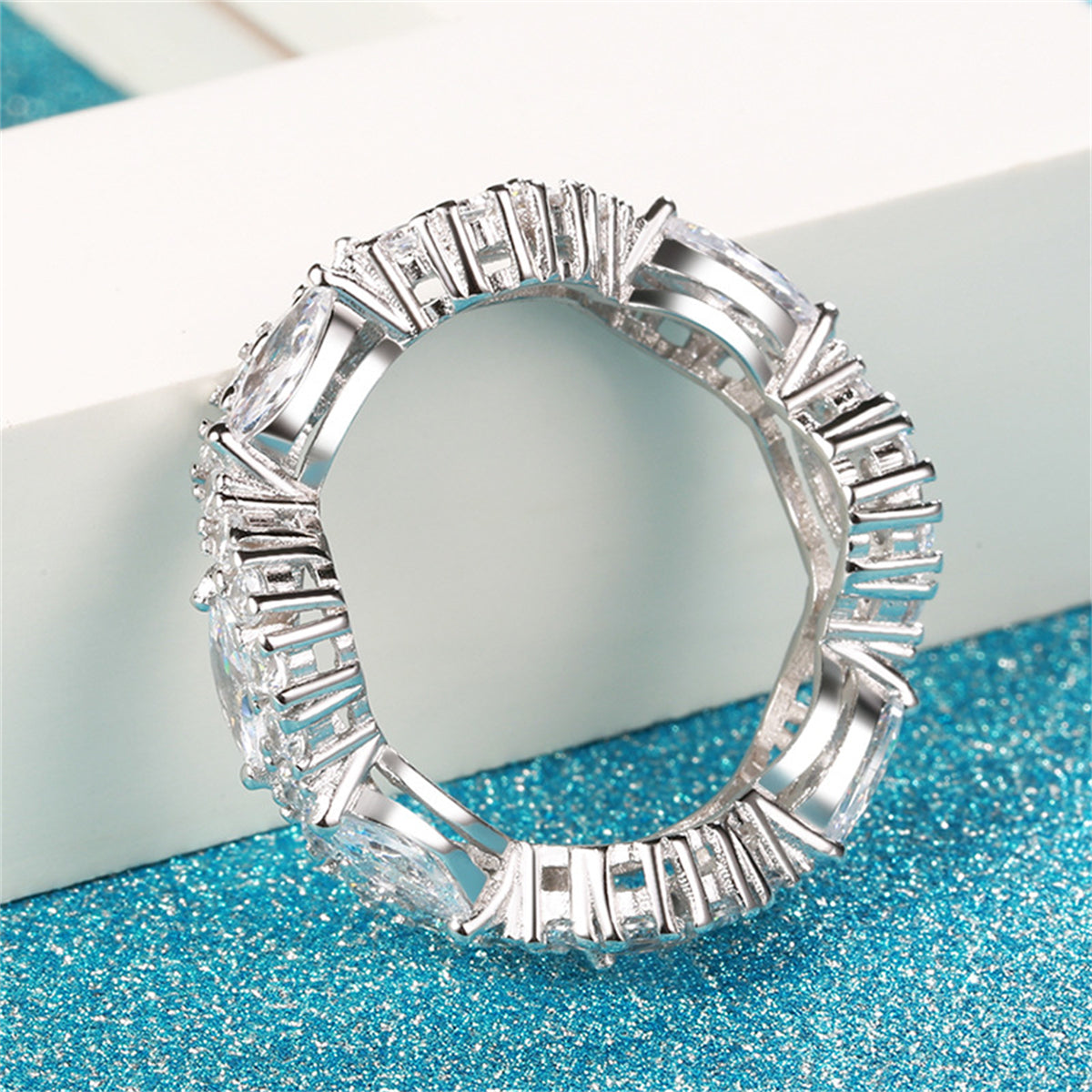 Marquise Crystal and Cubic Zirconia Twine Ring, statement rings for women, dainty minimalist design, styled look