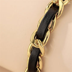 Black Polystyrene & 18K Gold-Plated Chain Bracelet