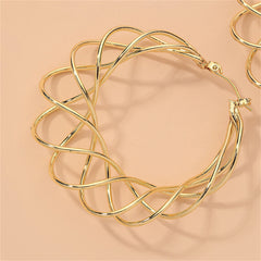 Eye-catching 18K gold-plated abstract nest hoop earrings, ideal for making a bold statement and enhancing your jewelry collection.