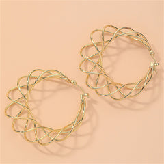 Beautifully crafted 18K gold-plated abstract nest hoop earrings, a must-have accessory for a fashionable and modern appearance.