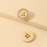 Cubic Zirconia & 18k Gold-Plated Button Stud Earrings