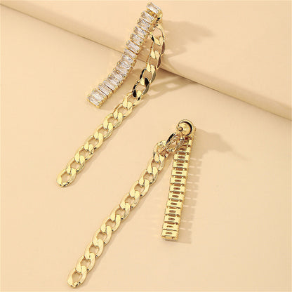 Crystal and 18K Gold-Plated Wheat Chain Ear Jackets, gold drop earrings for women, vintage-inspired design, lifestyle look