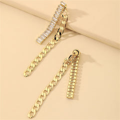 Crystal & 18K Gold-Plated Wheat Chain Ear Jackets