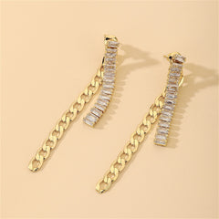 Crystal & 18K Gold-Plated Wheat Chain Ear Jackets
