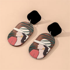 Acrylic & Silver-Plated Spring Style Drop Earrings