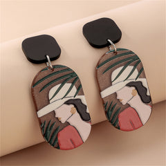 Acrylic & Silver-Plated Spring Style Drop Earrings