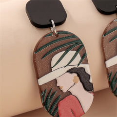 Acrylic & Silver-Plated Spring Style Drop Earrings