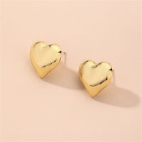 18k Gold-Plated Heart Stud Earrings