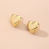 18k Gold-Plated Heart Stud Earrings