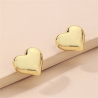 18k Gold-Plated Heart Stud Earrings