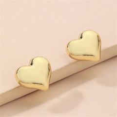 18K Gold-Plated Heart Stud Earrings