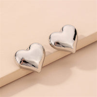 Silver-Plated Heart Stud Earrings