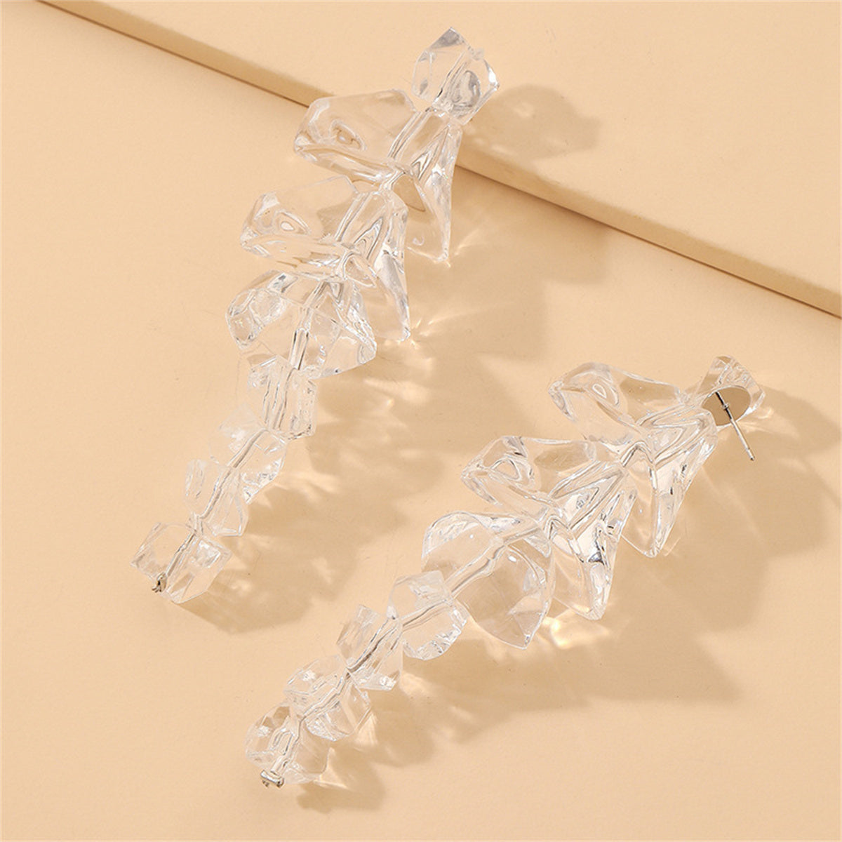 Clear Acrylic & Silver-Plated Icicle Drop Earrings
