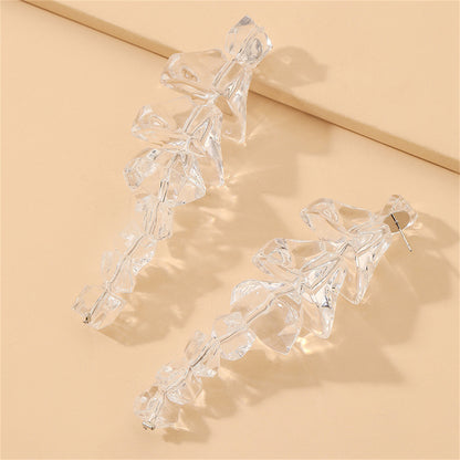 Clear Acrylic & Silver-Plated Icicle Drop Earrings
