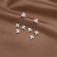 Crystal & Silver-Plated Floral Drop Earrings