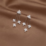 Crystal & Silver-Plated Floral Drop Earrings