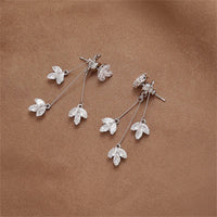 Crystal & Silver-Plated Floral Drop Earrings